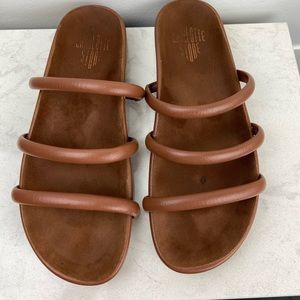 Charlotte Stone Dolly Strappy Flat Sandal Brown